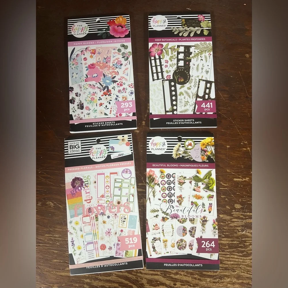 Lot Of 4 Happy Planner Sticker Books NEW Pressed Florals Deep Botanicals Blooms